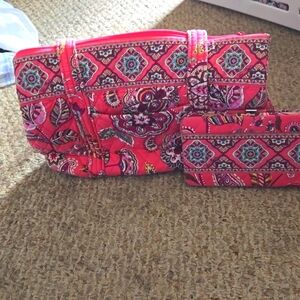 Vera Bradley Handbag and Wallet - Call Me Coral retired print